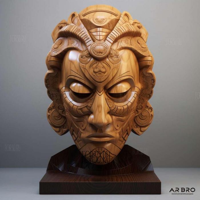 asaro head 3d 2 stl model for CNC